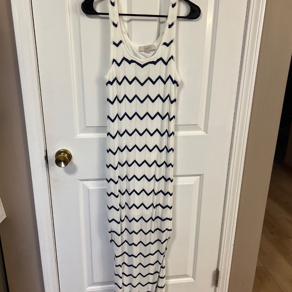 Loft Chevron Open Stitch Sweater Midi Dress - Picture 1 of 5